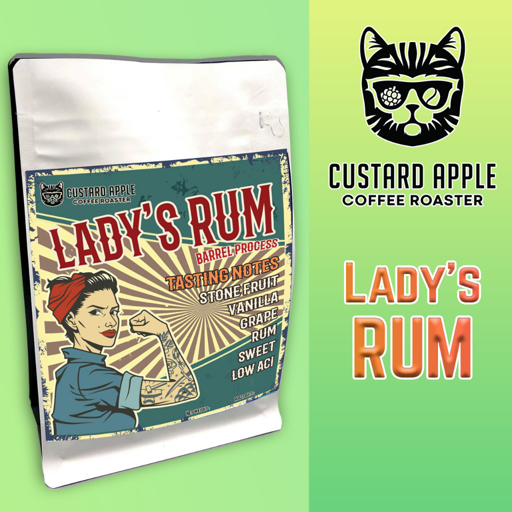 เมล็ดกาแฟ lady's RUM (barrel process)
