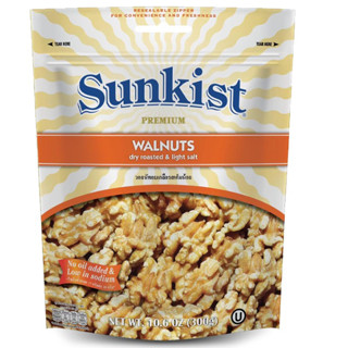 ⚡️พร้อมส่งถุงสุดท้าย⚡️Sunkist Premium Walnuts Dry Roasted &amp; Light Salted 300 g.ซันคิสท์ วอลนัทอบเกลือรสเค็มน้อย