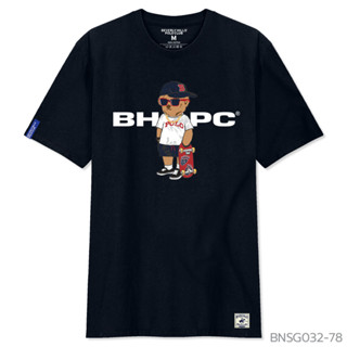 【พร้อมส่ง】Beverly Hills Polo Club เสื้อโปโลแขนสั้น ผ้าฝ้าย พิมพ์ลายหมี เรียบง่าย ขนาดใหญ่ สําหรับผู้ชาย และผู้หญิง BNSG032