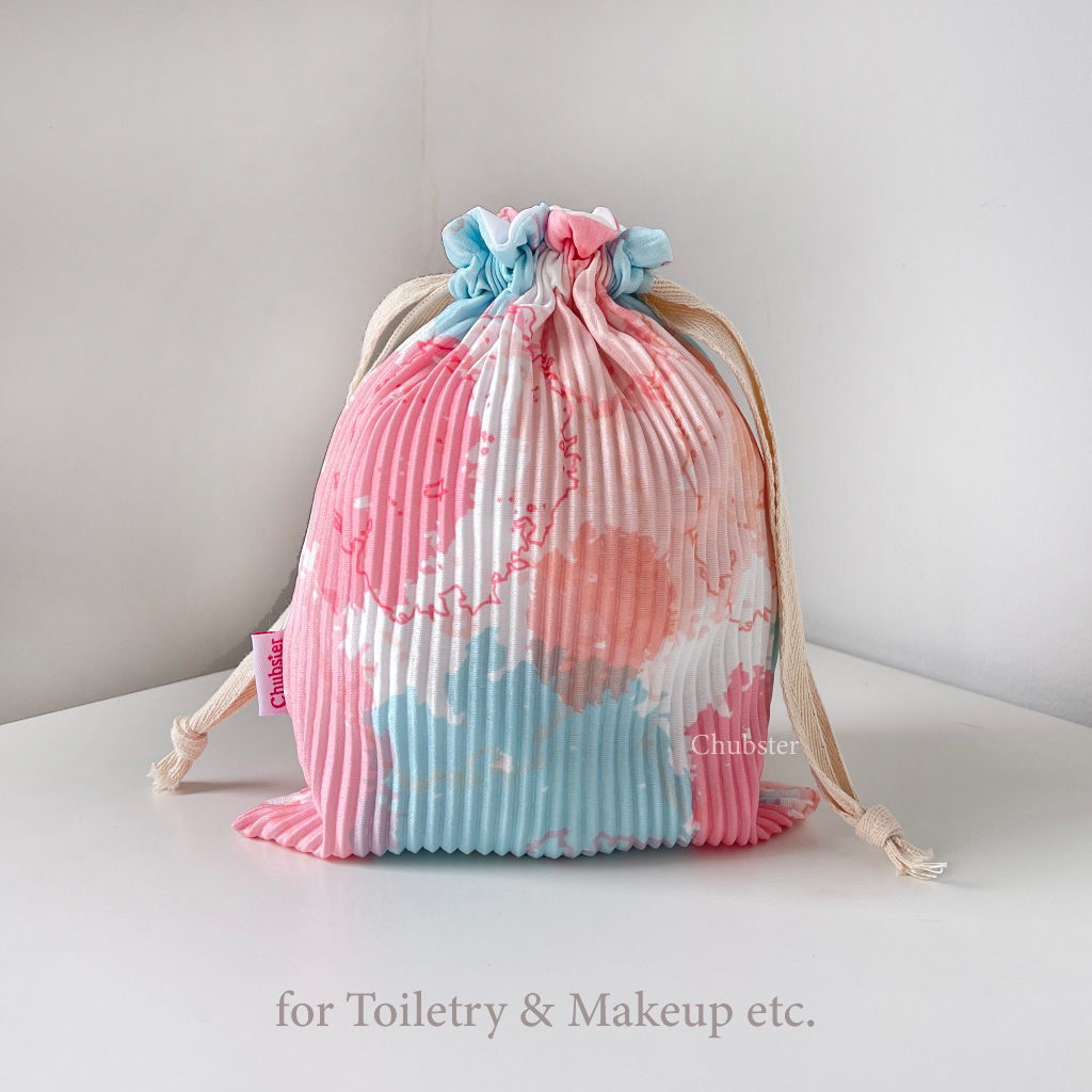Paint - Drawstring Pouch ถุงผ้าหูรูด ผ้าพลีท Toiletry & Makeup Pouch