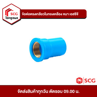 ข้อต่อพีวีซี ข้อต่อตรงเกลียวในทองเหลือง หนา เอสซีจี PVC SCG ขนาด 2นิ้ว