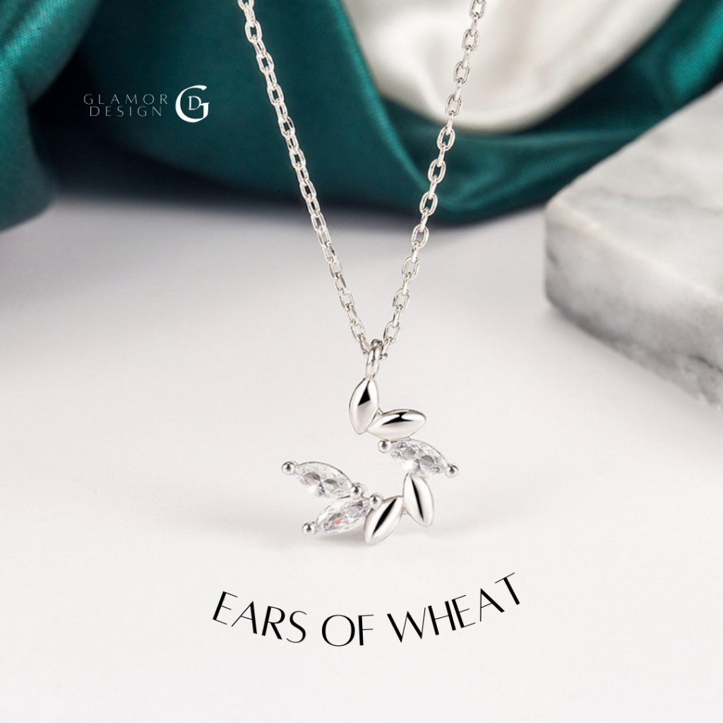 GLAMOR สร้อยคอเงินแท้ Ears of Wheat รํ่ารวยมีเสน่ห์ สร้อยเพชร สร้อยคอแฟชั่น ของขวัญให้แฟน สร้อยสวยๆ
