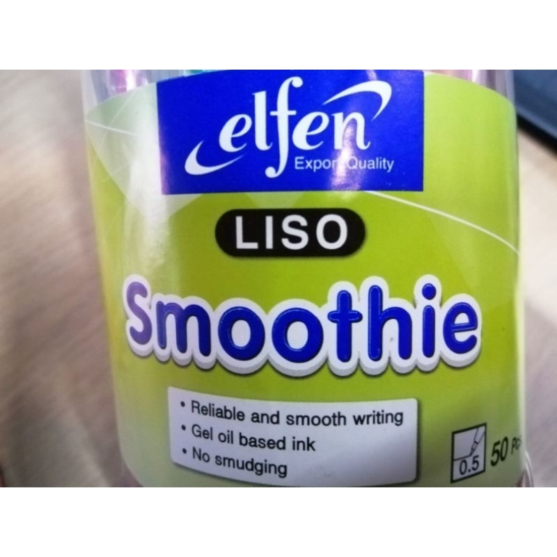 ปากกา​ elfen​ LISO​ Smoothie​ หมึก​สีน้ำเงิน​ 0.5​ มม.​ ตัว​ด้าม​ แพ็ค​คละ​สี​ (1x10​ ด้าม)​