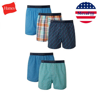 Hanes® Mens Tagless Boxer with Exposed Waistband Assorted Prints กางเกงในผู้ชาย ทรงบ็อกเซอร์ คละลาย เลือกสีและแบบไม่ได้