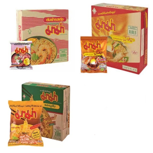 ของใหม่ !ขายยกกล่อง! มาม่า บะหมี่กึ่งสำเร็จรูป ต้มยำกุ้ง,หมูสับ,น้ำข้น,หม้อไฟ,หมี่น้ำใส (30ซอง)