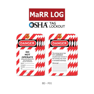 Safety Lockout Label Sign ป้ายแท็กเพื่อความปลอดภัย General Tagout BD-P01 (10 ชิ้น/แพ็ค) MaRR LOG