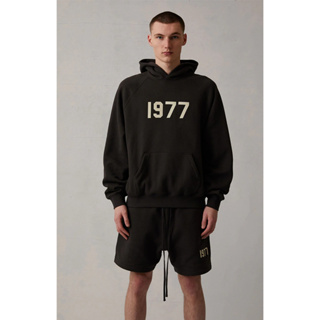 FOG 1977 Double Line Logo Flocked Printed  22New Fashion Brand High Street Casual Hooded Sweater oversize