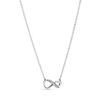 (พร้อมส่ง) Silver Pandora Necklace infinity สร้อยอินฟินิตี้ สร้อยPandora ของเเท้100%