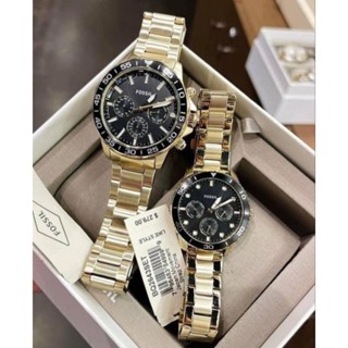 ⌚เซ็ทนาฬิกาคู่รัก ซื้อ 1 ได้ถึง 2 สวยมากคุ้มมากค่ะFossil His and Her Multifunction Gold-Tone Stainless Steel Watch Set