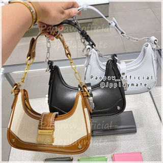 กระเป๋า Charles &amp; Keith รุ่น Winslet Canvas Belted Hobo Bag : CK2-40271053 แท้จากชอป พร้อมถุงกระดาษ