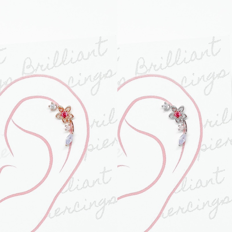 จิวหูเกาหลี ก้านแสตนเลสเกรดเครื่องมือแพทย์ Surgical Stainless Steel no.110_414