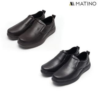 MATINO SHOES รองเท้าชายคัทชูหนังแท้ รุ่น MC/B 4451 - BLACK/BROWN