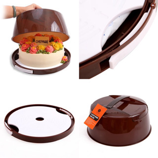 กล่องพลาสติกเก็บเค้ก ฝาล็อคได้ Chefmade plastic round cake box wk9204