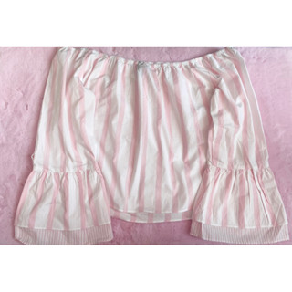 เสื้อเปิดไหล่สีชมพู Size XL อกก่อนยืด 44CM