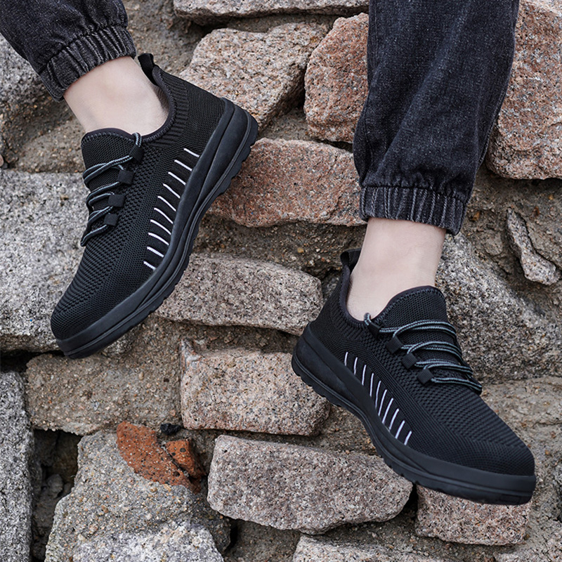📢Hot! รองเท้าเซฟตี้ระบายอากาศแบบฟลายทอ รองเท้าทํางานผู้ชาย 🥾Size:39-45