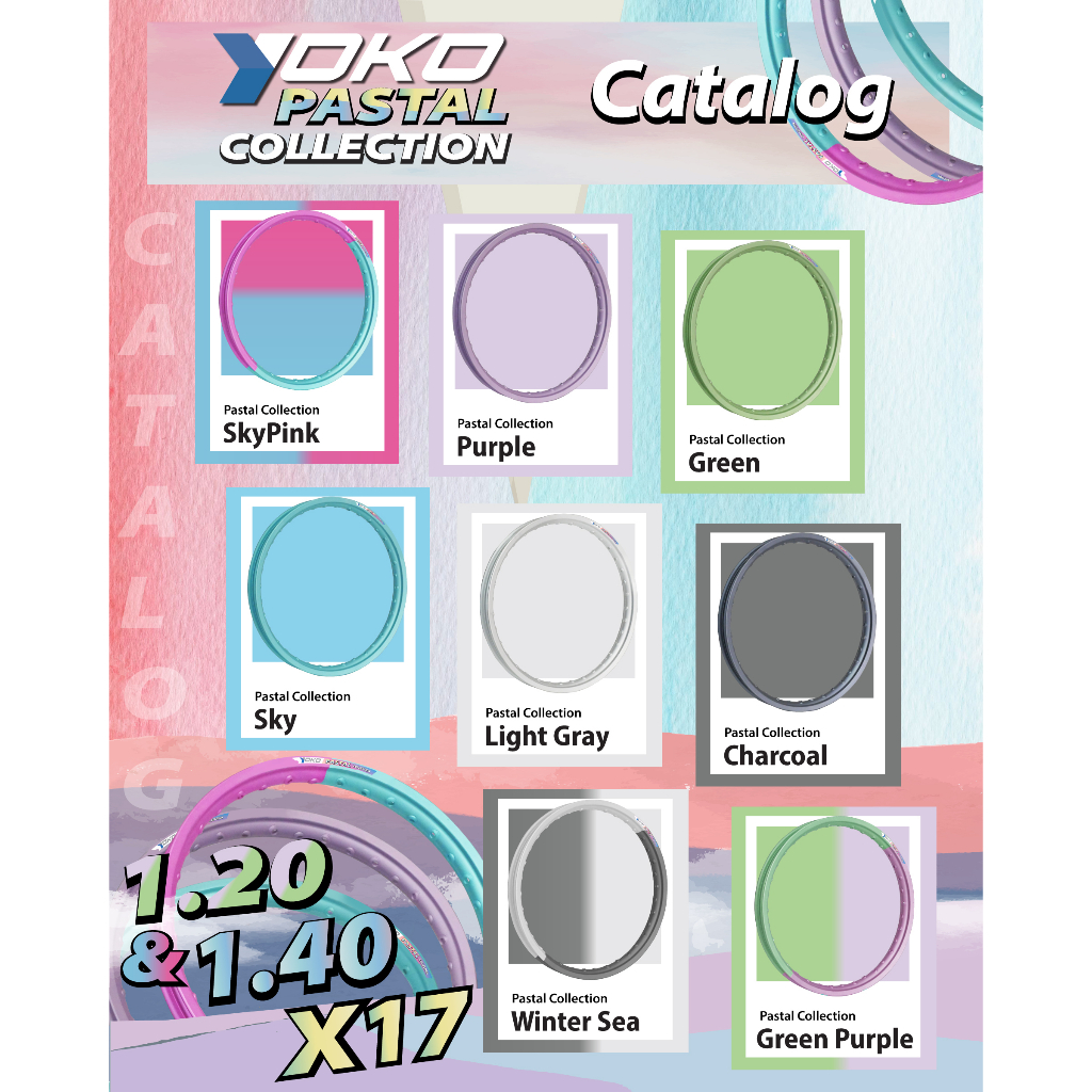 วงล้อ YOKO PASTAL COLLECTON สีล้วน (ขายเป็นคู่)