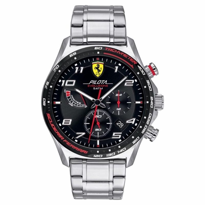 💥 Scuderia Ferrari Men's 0830720 Pilota Evo 44mm Quartz Watch