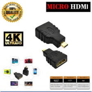 Micro/HDMI-compatible male to standard HDMI-compatible female two-in-one adapter connector