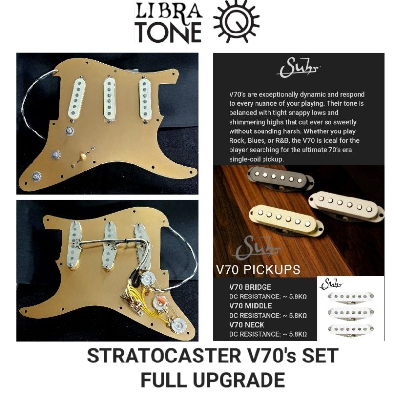 LIBRA TONE ชุดวงจรกีต้าร์ไฟฟ้า STRATOCASTER V70's SET ( 1 VOLUME 2 TONE  5-WAY SWITCH )+( PICKUP SET