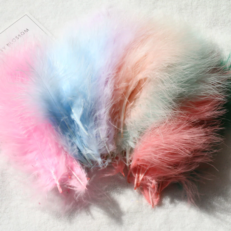 ขนนก ขนนกแบบก้าน ขนมิ้งก้านเดี่ยว ขนาด 10-17 cm แพคละ 50ก้าน พร้อมส่ง
