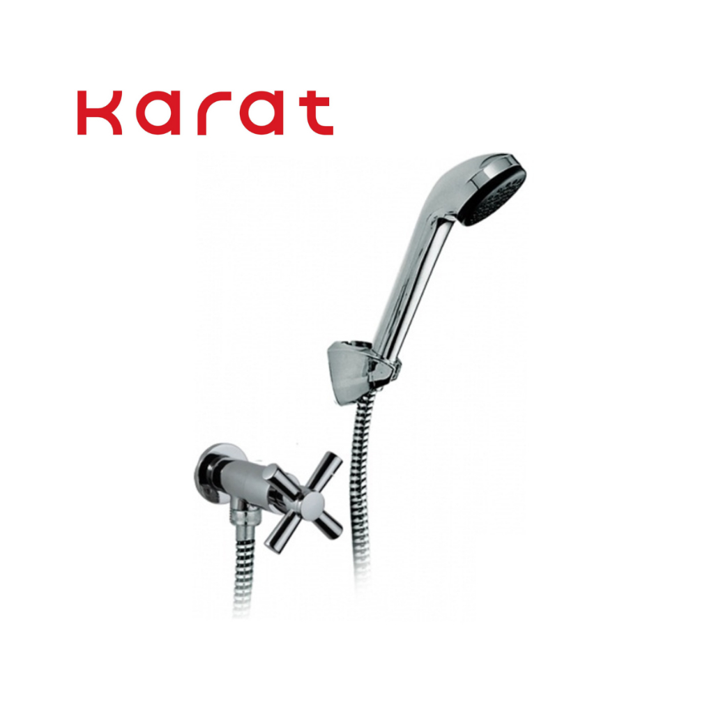 วาล์วฝักบัว วาล์วน้ำ ฝักบัว วาล์วเปิดปิดน้ำ สต็อปวาล์ พร้อมชุดฝักบัว KARAT รุ่น EC-01-476B-50 สีโครเมี่ยม