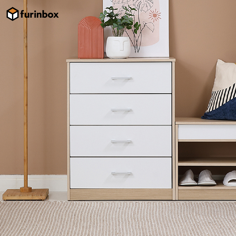Furinbox ตู้ลิ้นชัก 4 ชั้น รุ่น MINIO - สี White Oak