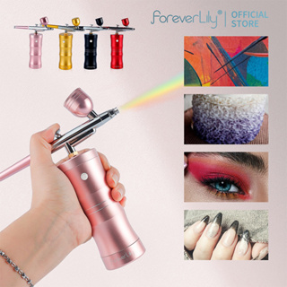 Foreverlily ส่ง 1-3 วัน ปืนสเปรย์แอร์คอมเพรสเซอร์ ขนาดเล็ก 0.4 มม. สามารถใช้สําหรับการเพิ่มประสิทธิภาพเล็บ เพื่อความงามของผิวหนัง เค้ก ทําเลโก้ ระบายสี แอร์คอมเพรสเซอร์ แปรงทําความสะอาด