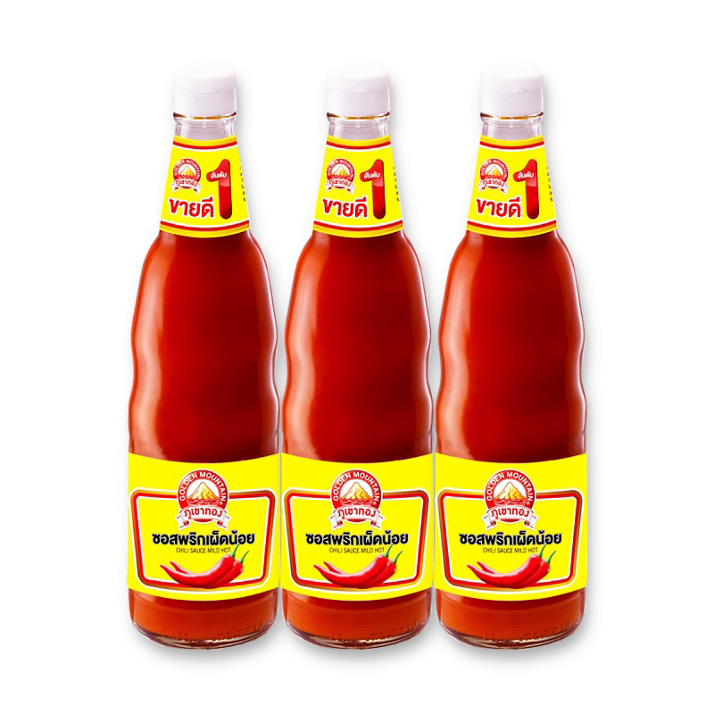 ซอสพริกเผ็ดน้อย ตรา ภูเขาทอง น้ำหนักสุทธิ 680 กรัม x 3 ขวด