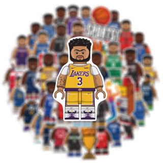 NBA LEGO sticker สติกเกอร์ ลายโลโก้ทีม NBA  แบบกันน้ำ สำหรับตกแต่ง DIY จำนวน 50ชิ้น/ชุด