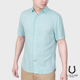 GALLOP : LINEN CASUAL SHIRT เสื้อเชิ๊ตผ้าลินินแขนสั้น รุ่น GW9023-สี Mint / ราคาปกติ 1,490.-