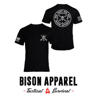 Bison Apparel เสื้อยืดลาย One Shot , One Kill