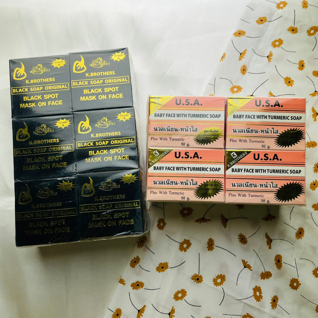 (ยกแพ็ค 12 ก้อน) 💗🖤 usa สบู่ดำ เบบี้เฟส baby face ตรา K.Brothers เค.บราเทอร์