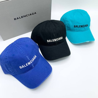 BALENCIAGA LOGO EMBROIDERED COTTON TWILL BASEBALL CAP หมวกแก๊ป ทรงเบสบอล แบรนด์บาลองเซียก้า ปักตัวหนังสือโลโก้แบรนด์