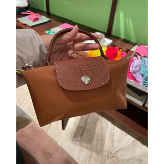 พร้อมส่ง แท้ 💯% New Longchamp กระเป๋าถือ ใบเล็ก LE PLIAGE ORIGINAL Pouch with handle - สีน้ำตาล Brown