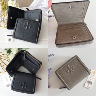 🎀 (สด-ผ่อน) กระเป๋าสตางค์ 2 พับ ใบสั้น สีดำ สีเทา 80164 TORY BURCH THEA BI FOLD