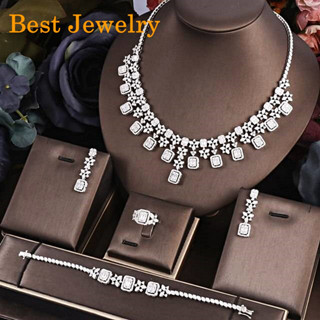 Best Jewelry เซ็ตสร้อยคอต่างหูเพชรczแท้