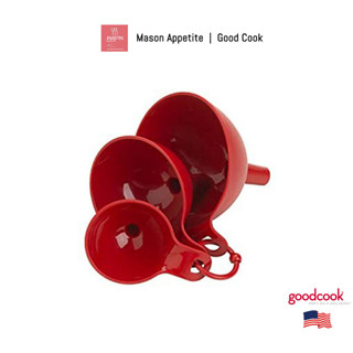 169991 GoodCook 3Pc Polypropylene Funnel Set กรวยพลาสติก ชุด 3 ชิ้น