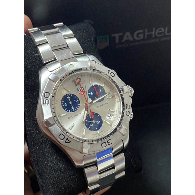 Tag Heuer Aquaracer Chronograph Men's Watch CAF1111.BA0803 Stainless Steel 41mm  สภาพ90% up สายยาว 19 cmของแท้มือสอง
