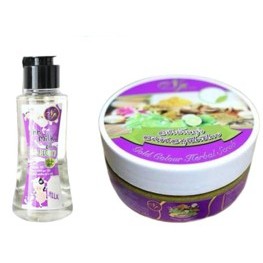 สครับสปาบ้านทุ่ง + นมแตกน้ำ Ngam Pring ohh milk oil สูตรใหม่กระจ่างใสกว่า Herbal Scrub ของแท้ 100%