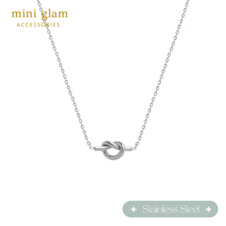 Miniglam Tie the Knot Necklace (Silver) สร้อยคอจี้ดีไซน์เงื่อนสีเงิน สเตนเลสสตีล