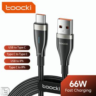 Toocki 6A USB Type C สายชาร์จเร็ว สายชาร์จข้อมูลด่วน 66W สำหรับ Samsung s20 Xiaomi 11,10/10 Pro