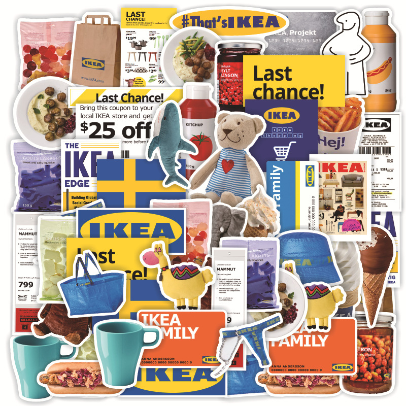 💥พร้อมส่ง💥IKEA LAYS Series sticker สติกเกอร์กันน้ำรูปแบบที่แตกต่างกัน JAPAN 40,5