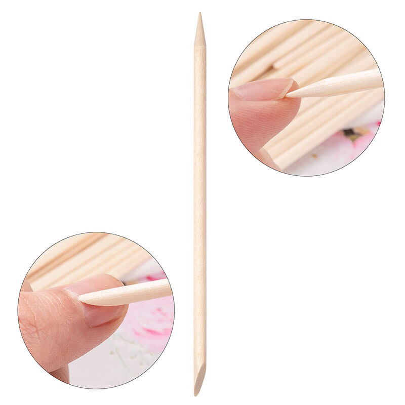 ไม้ส้ม ไม้ดุนหนัง เกลี่ยสติ๊กเกอร์ อุปกรณ์ทำเล็บ งานฝีมือ(ขนาด 11.3 cm) 100ชิ้น
