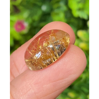 ไหมทอง ควอตซ์ Golden Rutilated Quartz 10.93 กะรัต Cts.พลอยแท้ อัญมณีมงคลประจําวันเกิด เครื่องประดับพลอย