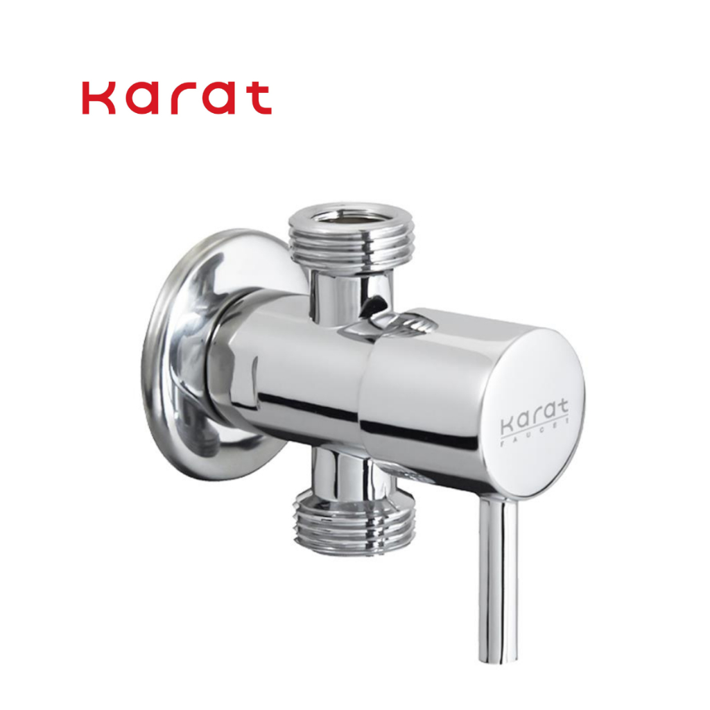 วาล์วฝักบัว วาล์วน้ำ 2 ทาง ก๊อกฝักบัว วาล์วเปิดปิดน้ำ สต็อปวาล์ KARAT รุ่น KA-01-482-50 สีโครเมี่ยม
