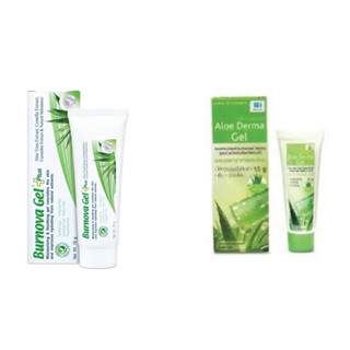 Burnva gel plus 70g สีเขียว 1หลอด แถม Aloe Derma gel 15g  1หลอด