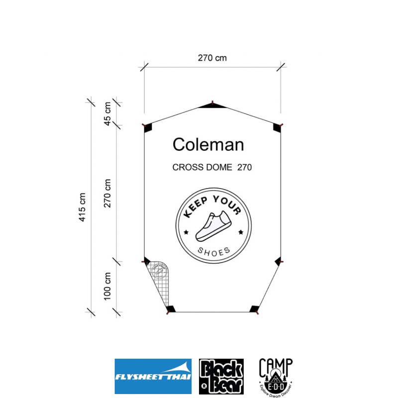 กราวชีท สำหรับ CROSS DOME 270 เสริมยื่นหน้า