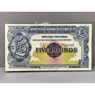 ธนบัตรทหารของประเทศอังกฤษ ชนิด Five Pounds ปี1958