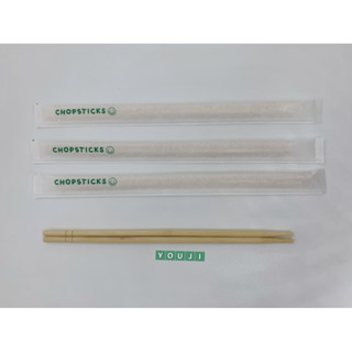 ตะเกียบอนามัย ตะเกียบไม้ ซองกระดาษ 70 คู่ (smiley) / Chopsticks in paper wrap 70 pairs