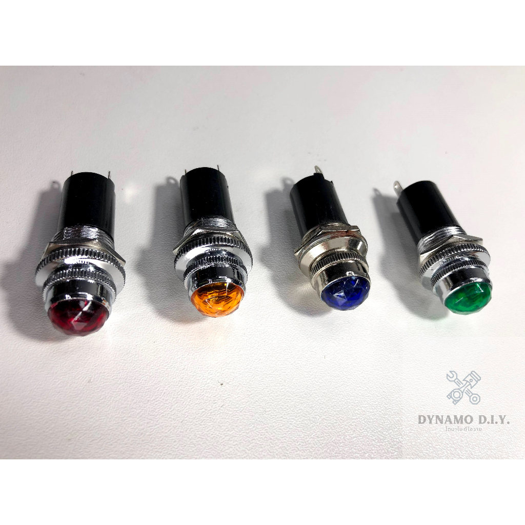 ไฟตาแมว ไฟสัญญาณ ตาแมว พร้อมหลอด 12V หรือ 24V (เลือสีได้ และโวลต์ได้ ราคาต่อ 1 อัน) ใช้เป็นไฟสัญญาณใ